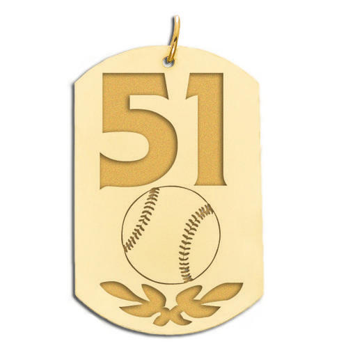 Personalized Baseball Number Dog Tag Pendant Jewelry