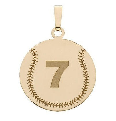 Custom Baseball Pendant w/ Number Jewelry