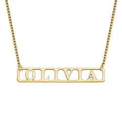 Name Bar Necklace with Chain Included Jewelry
