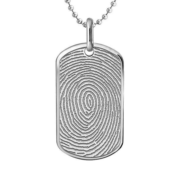 Custom Fingerprint Dog Tag Charm or Pendant Jewelry