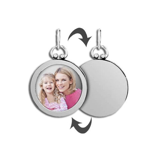 Sterling Silver Open Face Photo Pendant w/ Engravable Back Jewelry