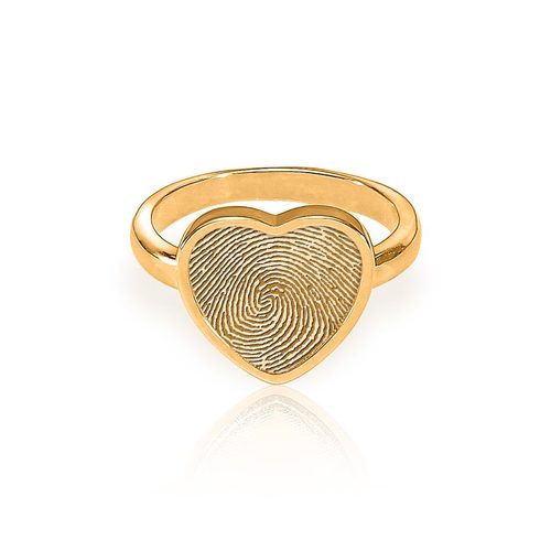 Custom Fingerprint Heart Ring Jewelry