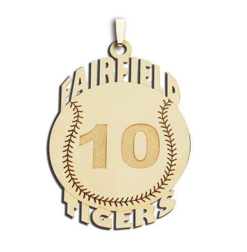 Custom Team Baseball Charm with Number Jewelry