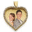14K Gold Large Diamond Heart Photo Pendant Jewelry