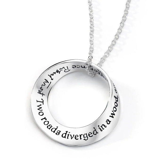 Two Roads Diverged in a Wood - Robert Frost 14K Gold Necklace