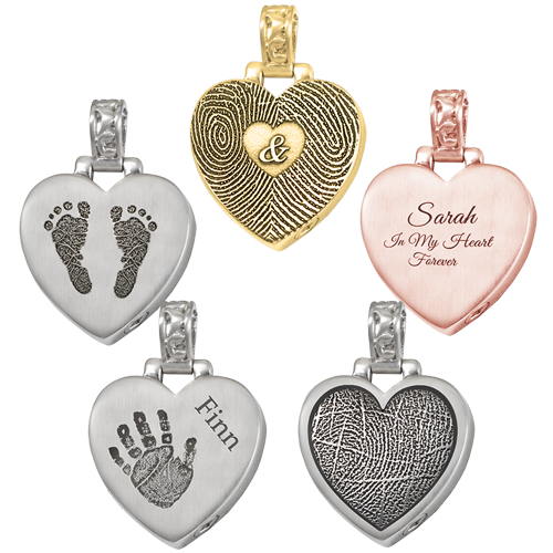 Personalized Heart with Filigree Bail Jewelry