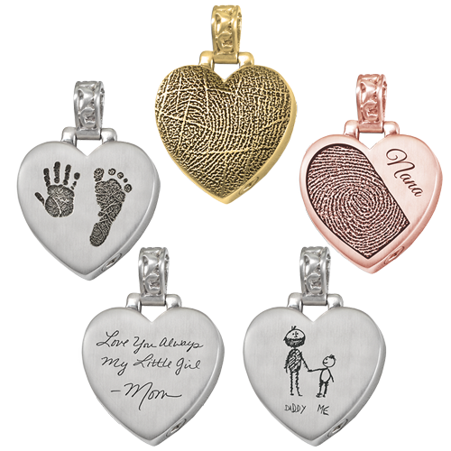 Personalized Heart with Filigree Bail Jewelry