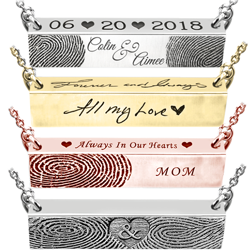 Personalized Bar Pendant Horizontal- Chamber Memorial Jewelry