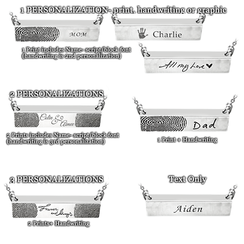 Personalized Bar Pendant Horizontal- Chamber Memorial Jewelry