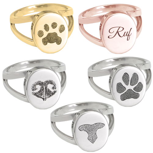 Personalized Elegant Oval "V" Ring