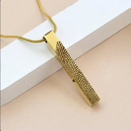 4-Sided Bar Fingerprint Memorial Necklace-Jewelry-Anavia-Afterlife Essentials