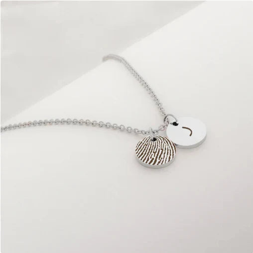 2 Mini Disc Fingerprint Memorial Necklace-Jewelry-Anavia-Afterlife Essentials