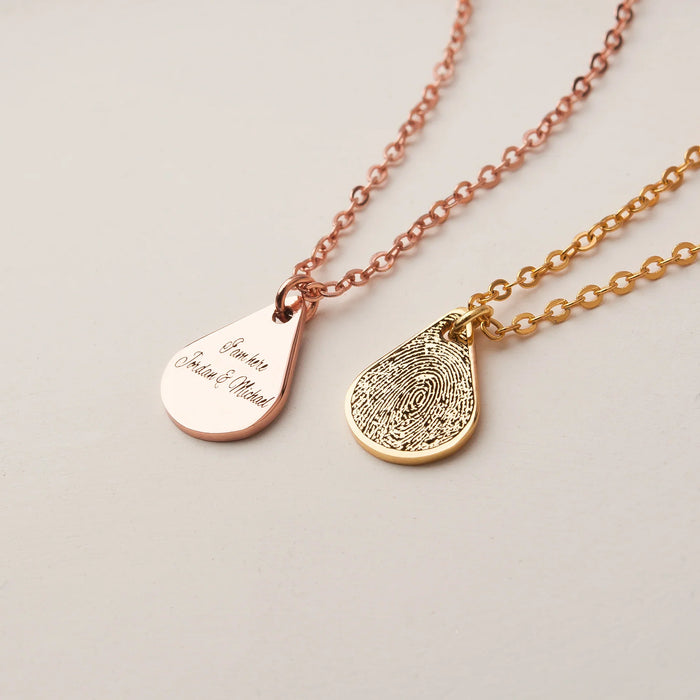 Teardrop Fingerprint Memorial Necklace-Jewelry-Anavia-Afterlife Essentials