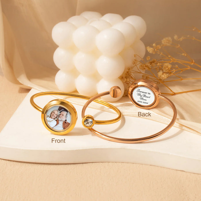 Photo Locket Cuff Bangle-Jewelry-Anavia-Afterlife Essentials