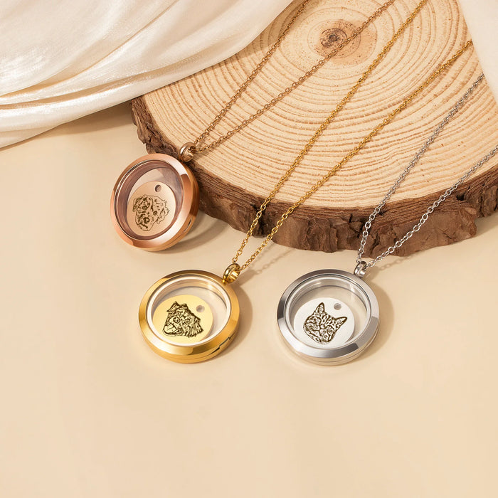 Pet Portrait Charm Photo Locket Necklace-Jewelry-Anavia-Afterlife Essentials