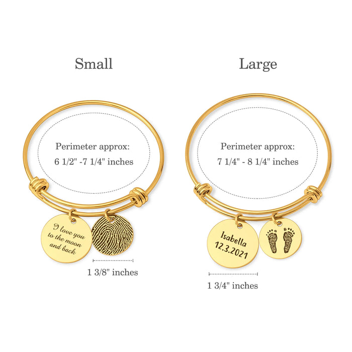 Fingerprint Adjustable Charm Memorial Bracelet-Jewelry-Anavia-Afterlife Essentials