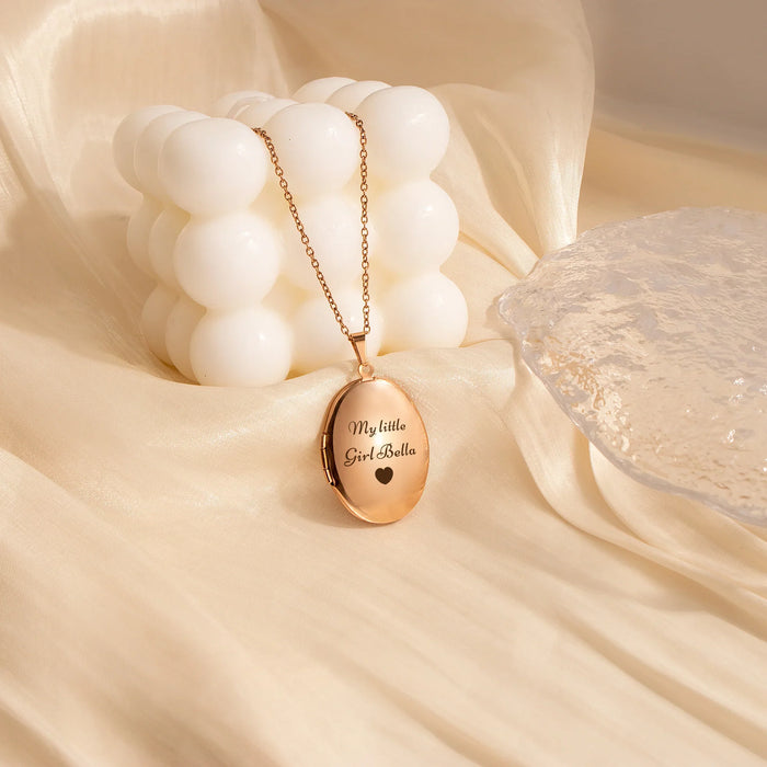 Oval Photo Locket Necklace-Jewelry-Anavia-Afterlife Essentials