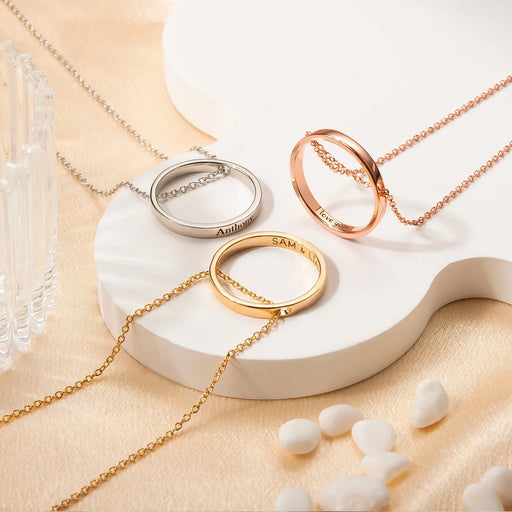 Personalized Flat Laying Ring Necklace-Jewelry-Anavia-Afterlife Essentials