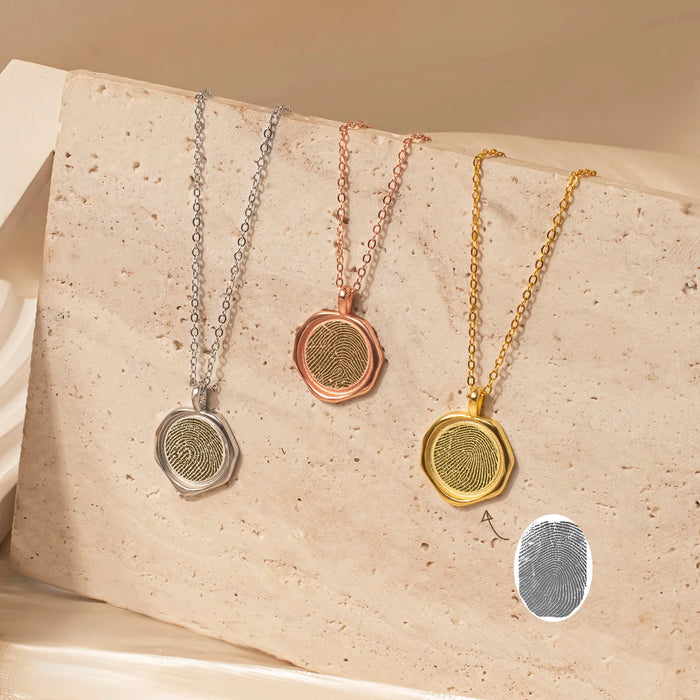 Fingerprint Stamped Necklace-Jewelry-Anavia-Afterlife Essentials