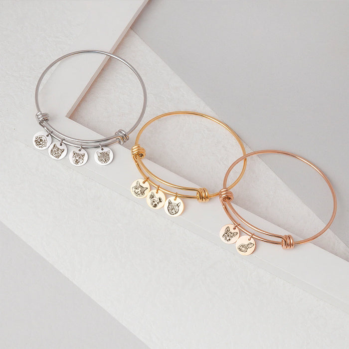 Custom Pet Portrait Charm Adjustable Bracelet-Jewelry-Anavia-Afterlife Essentials