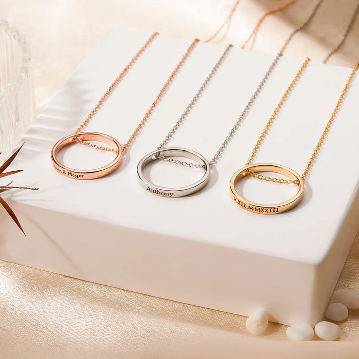 Personalized Flat Laying Ring Necklace-Jewelry-Anavia-Afterlife Essentials