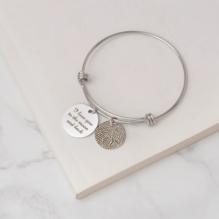 Fingerprint Adjustable Charm Memorial Bracelet-Jewelry-Anavia-Afterlife Essentials