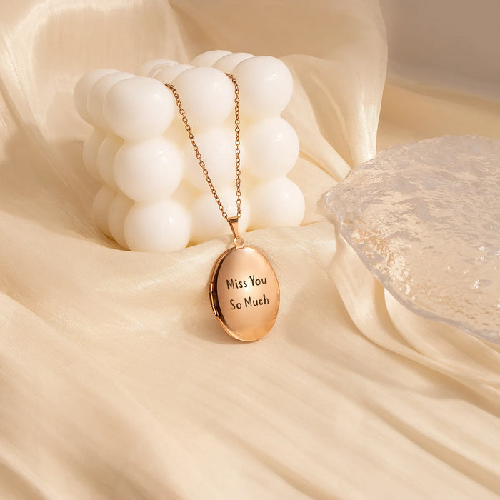 Oval Photo Locket Necklace-Jewelry-Anavia-Afterlife Essentials