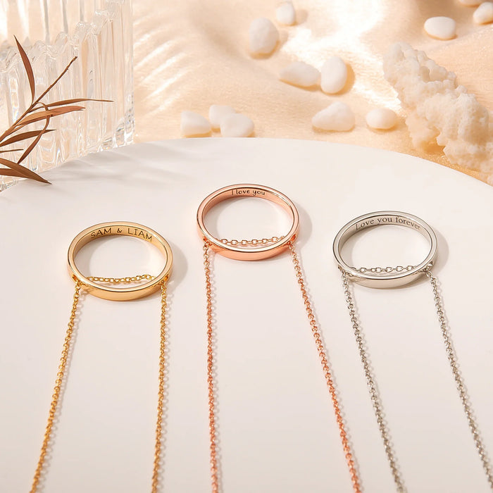 Personalized Flat Laying Ring Necklace-Jewelry-Anavia-Afterlife Essentials