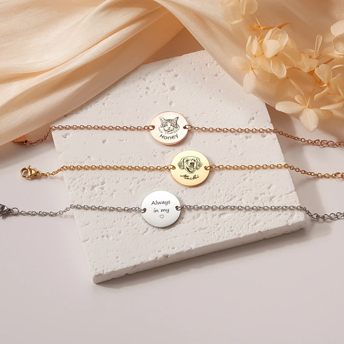 Personalized Pet Portrait Memorial Bracelet-Jewelry-Anavia-Afterlife Essentials