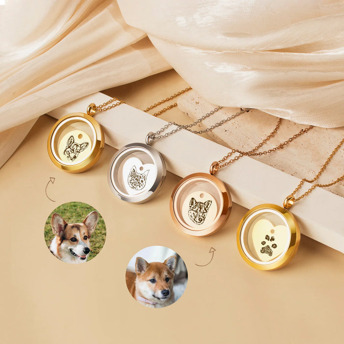 Pet Portrait Charm Photo Locket Necklace-Jewelry-Anavia-Afterlife Essentials