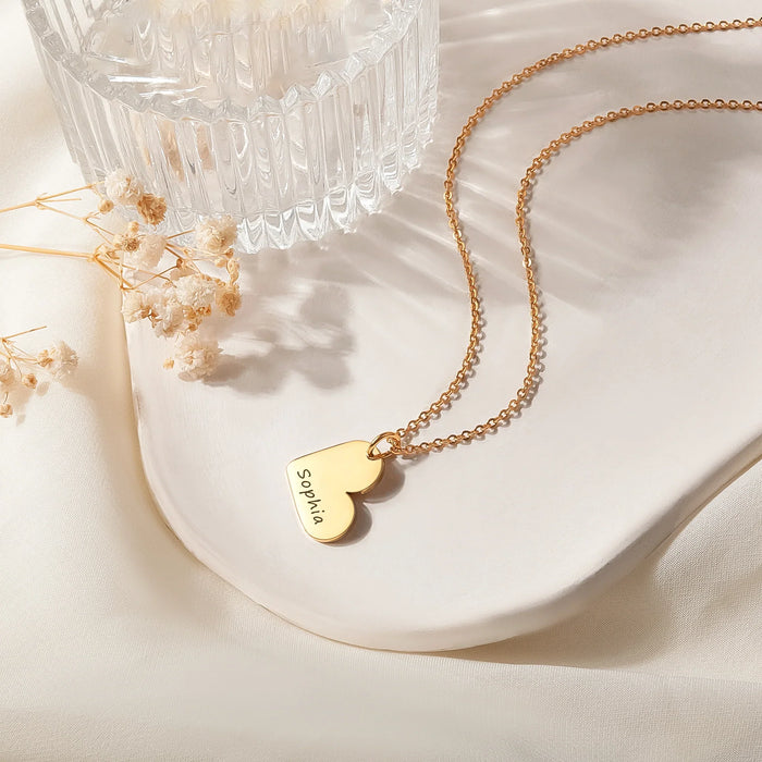 Custom Sideways Heart Necklace-Jewelry-Anavia-Afterlife Essentials