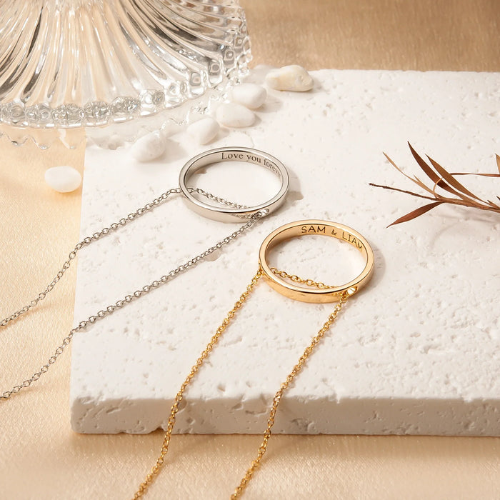 Personalized Flat Laying Ring Necklace-Jewelry-Anavia-Afterlife Essentials