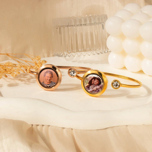 Photo Locket Cuff Bangle-Jewelry-Anavia-Afterlife Essentials