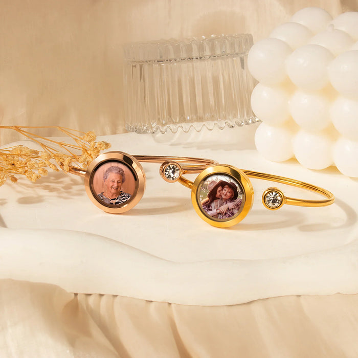 Photo Locket Cuff Bangle-Jewelry-Anavia-Afterlife Essentials