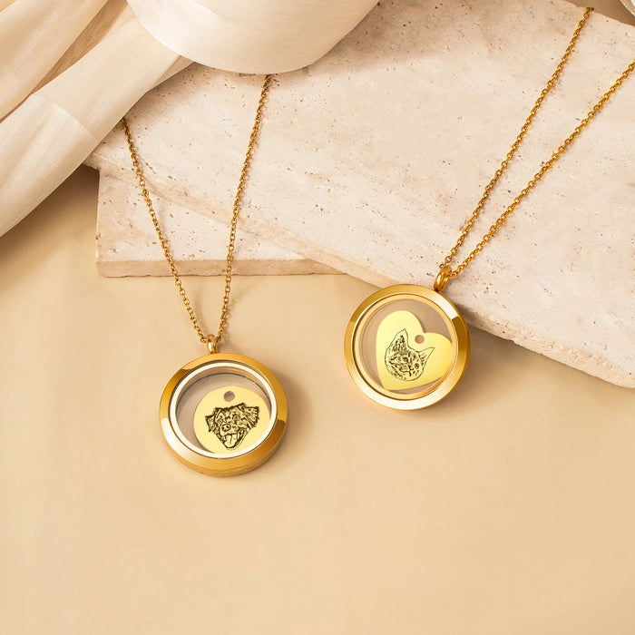 Pet Portrait Charm Photo Locket Necklace-Jewelry-Anavia-Afterlife Essentials