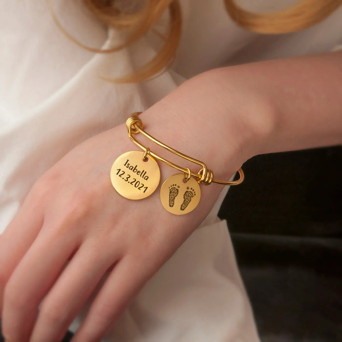 Fingerprint Adjustable Charm Memorial Bracelet-Jewelry-Anavia-Afterlife Essentials