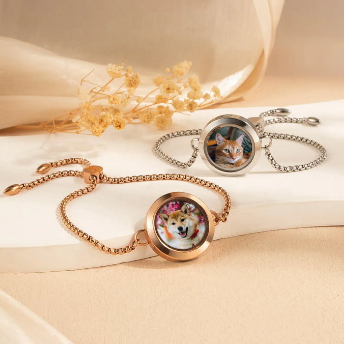 Photo Locket Pet Memorial Slider Bracelet-Jewelry-Anavia-Afterlife Essentials