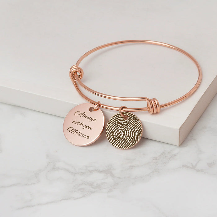 Fingerprint Adjustable Charm Memorial Bracelet-Jewelry-Anavia-Afterlife Essentials