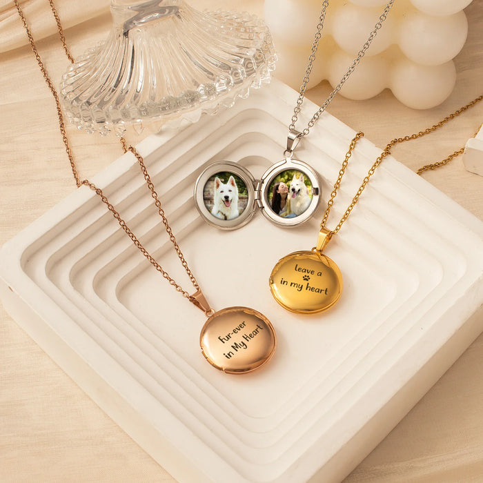 Round Photo Locket Necklace-Jewelry-Anavia-Afterlife Essentials