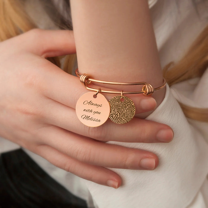 Fingerprint Adjustable Charm Memorial Bracelet-Jewelry-Anavia-Afterlife Essentials