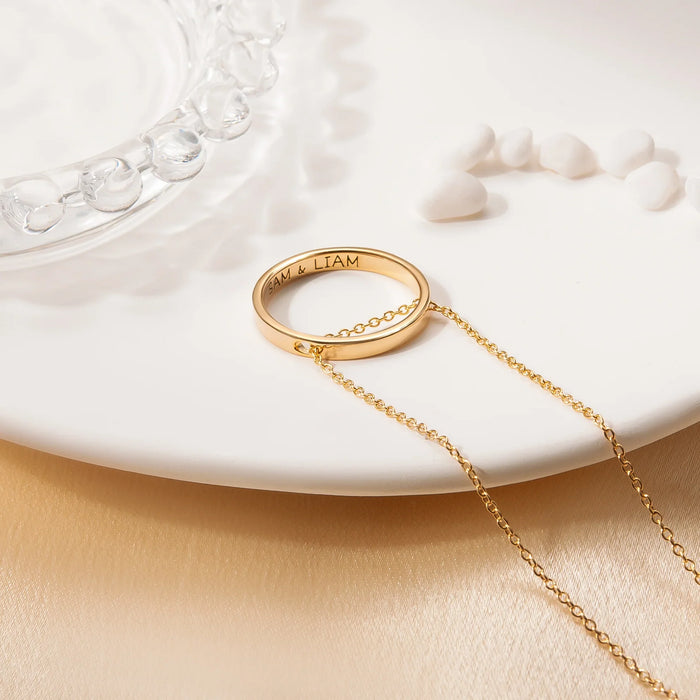 Personalized Flat Laying Ring Necklace-Jewelry-Anavia-Afterlife Essentials