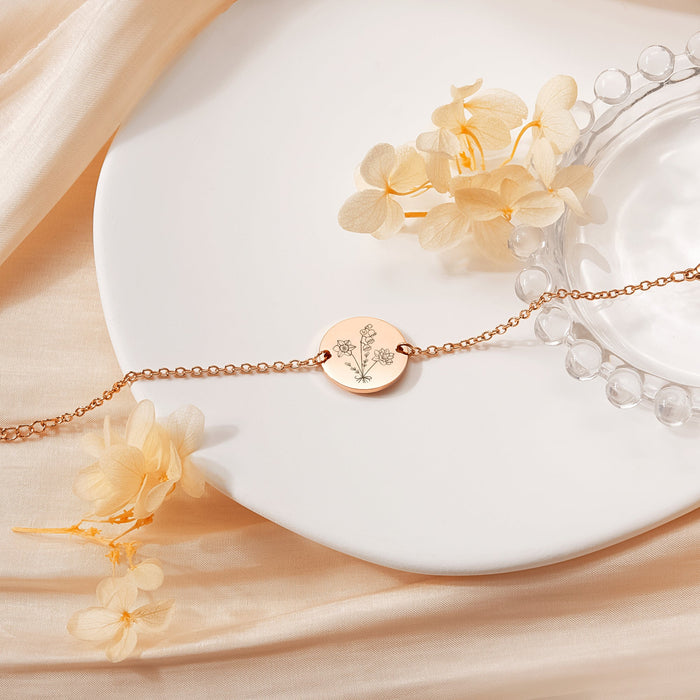 Birth Flower Bouquet Charm Bracelet
