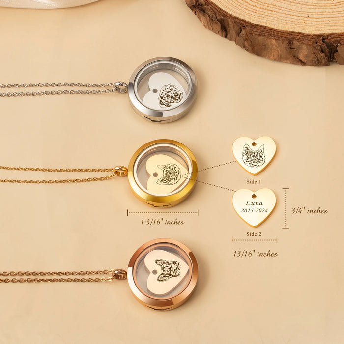 Pet Portrait Charm Photo Locket Necklace-Jewelry-Anavia-Afterlife Essentials
