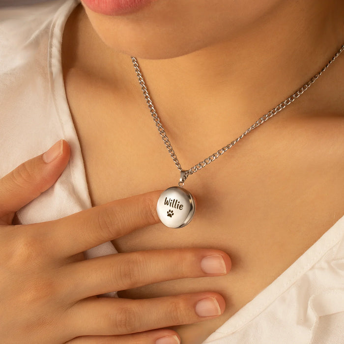 Round Photo Locket Necklace-Jewelry-Anavia-Afterlife Essentials