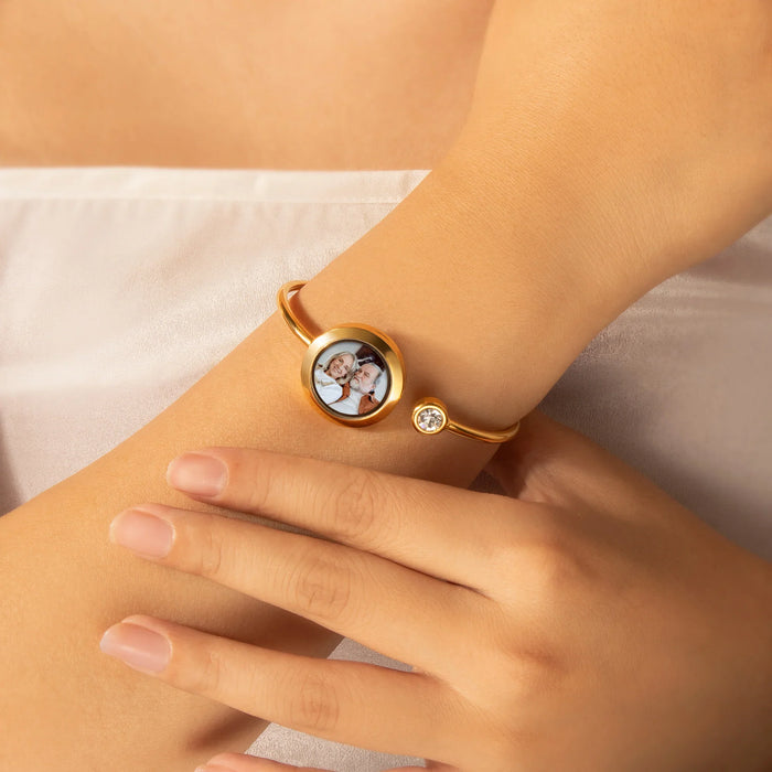 Photo Locket Cuff Bangle-Jewelry-Anavia-Afterlife Essentials