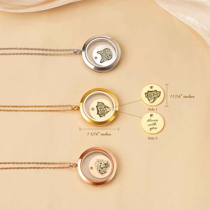 Pet Portrait Charm Photo Locket Necklace-Jewelry-Anavia-Afterlife Essentials