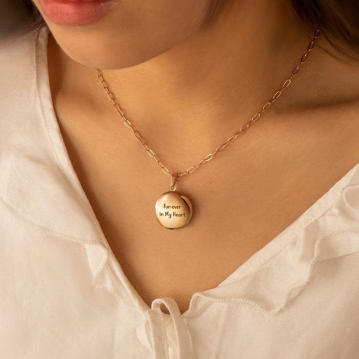 Round Photo Locket Necklace-Jewelry-Anavia-Afterlife Essentials