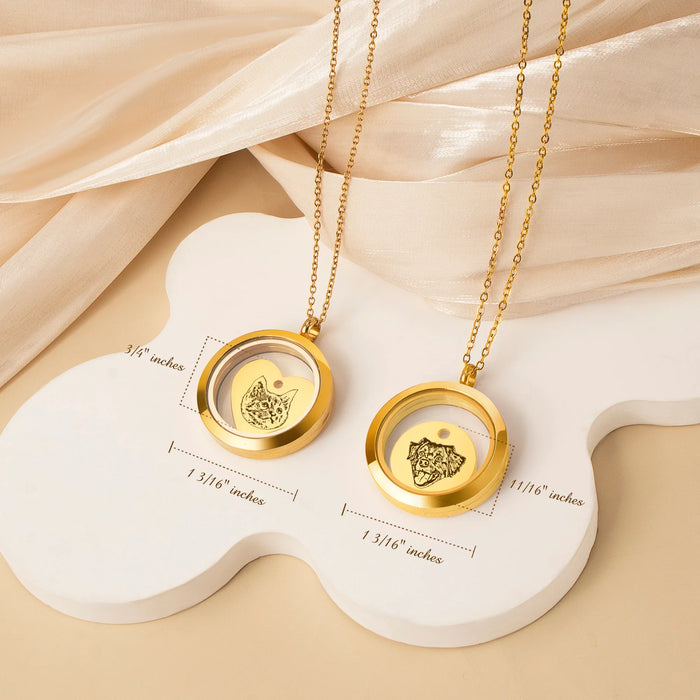 Pet Portrait Charm Photo Locket Necklace-Jewelry-Anavia-Afterlife Essentials