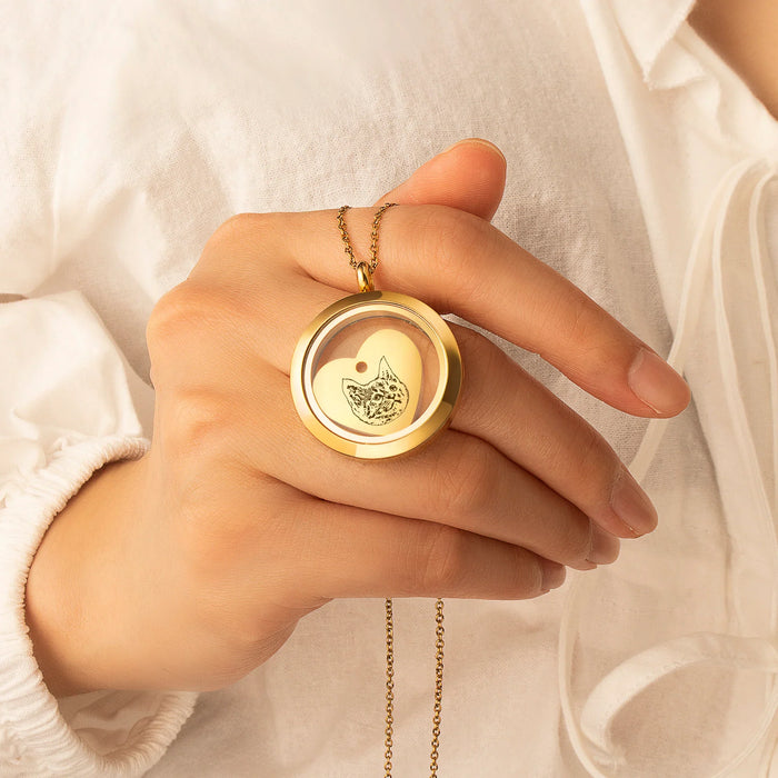 Pet Portrait Charm Photo Locket Necklace-Jewelry-Anavia-Afterlife Essentials