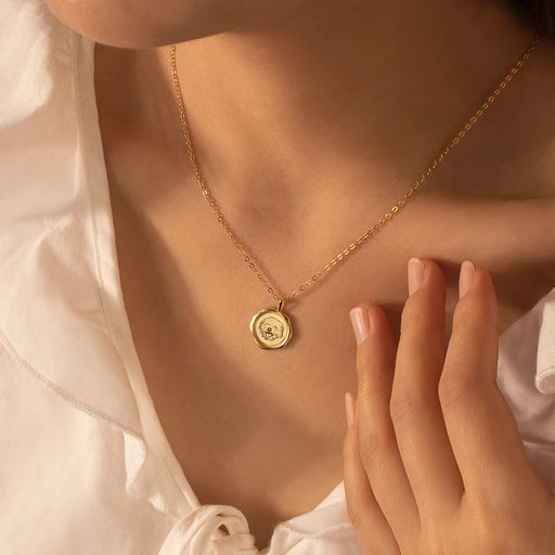 Pet Portrait Stamped Necklace-Jewelry-Anavia-Afterlife Essentials